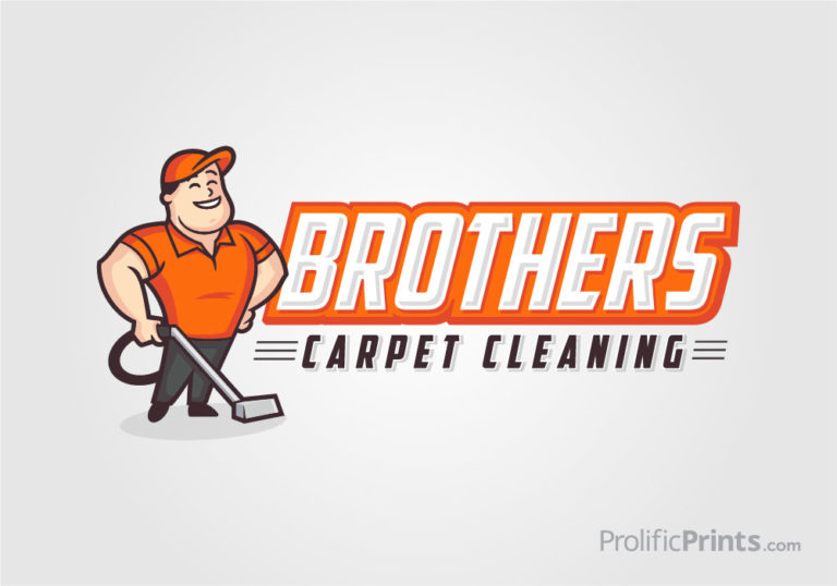Brothers Carpet Cleaning Mascot Logo Design Prolific Brand Design