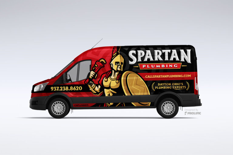 Spartan Plumbing Identity, Logo, and Vehicle Wrap Design Prolific